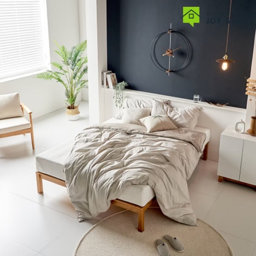 즐거운가구 엔토 원목 평상형 통깔판 침대 Q