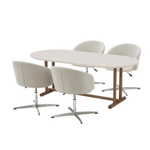 까사미아 알로 LDK 세라믹 식탁 1800 (기능형의자4개)_이미지