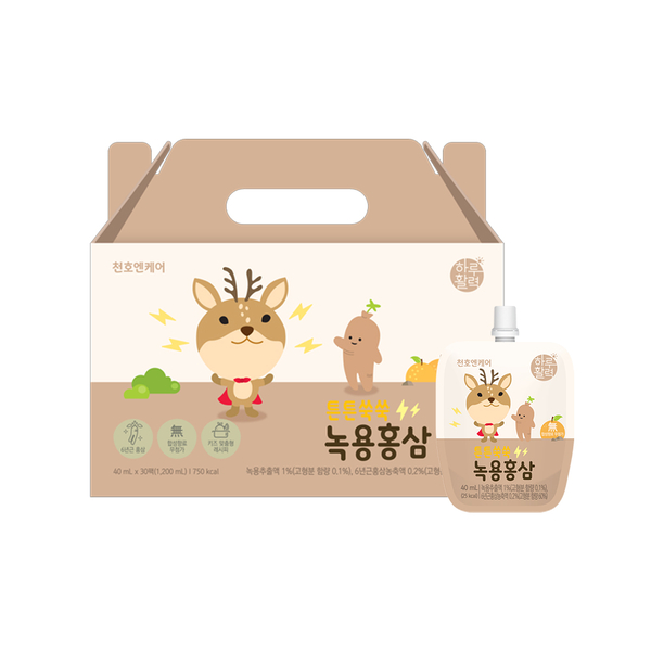 튼튼쑥쑥 어린이 녹용홍삼 40ml 30포