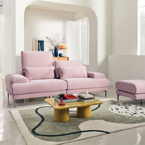 에싸 아르떼 리프트기능 리브 패브릭 소파 3인용 (스툴포함)