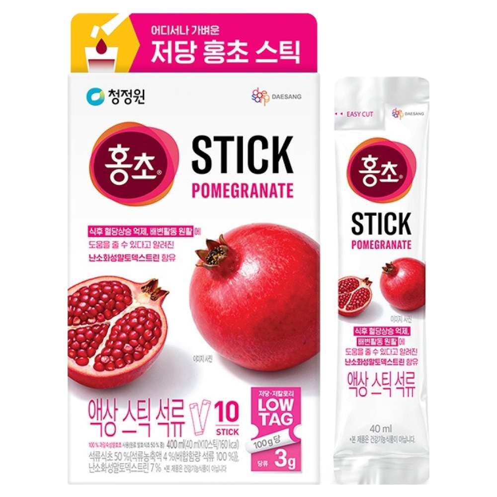 청정원 저당 홍초 스틱 석류 400ml (40ml x 10포) (1개)_이미지