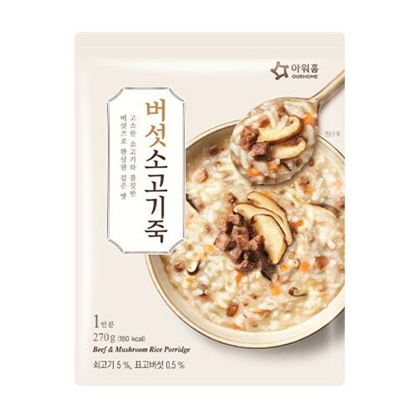 아워홈 바로 버섯 소고기죽 270g이미지입니다. 누르면 해당 게시물로 새창이동합니다.