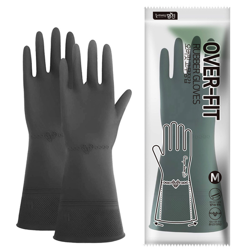 오버핏 고무장갑 중 5켤레 그레이/ 통이 큰 장갑