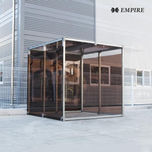 엠파이어 자연환기형 조립식 흡연부스 반오픈형 (2x1x2m)_이미지