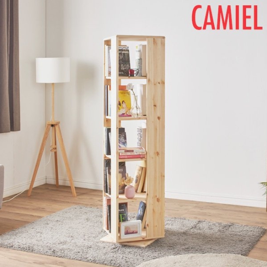 까미엘  벨리프 레드파인 5단 회전 책장 400