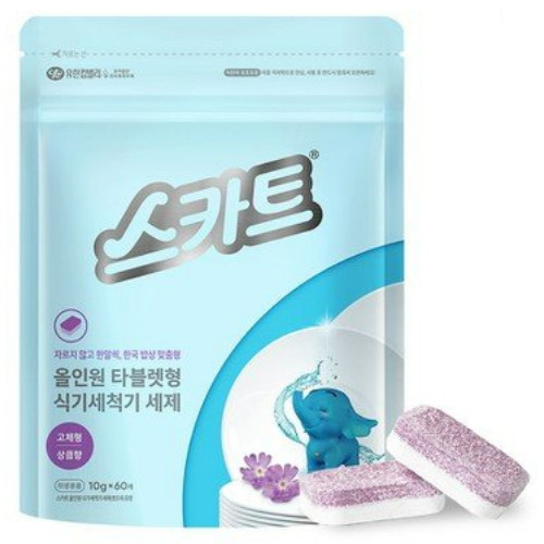 유한킴벌리 스카트 식기세척기 세제 상큼향 60개입 (1개)_이미지