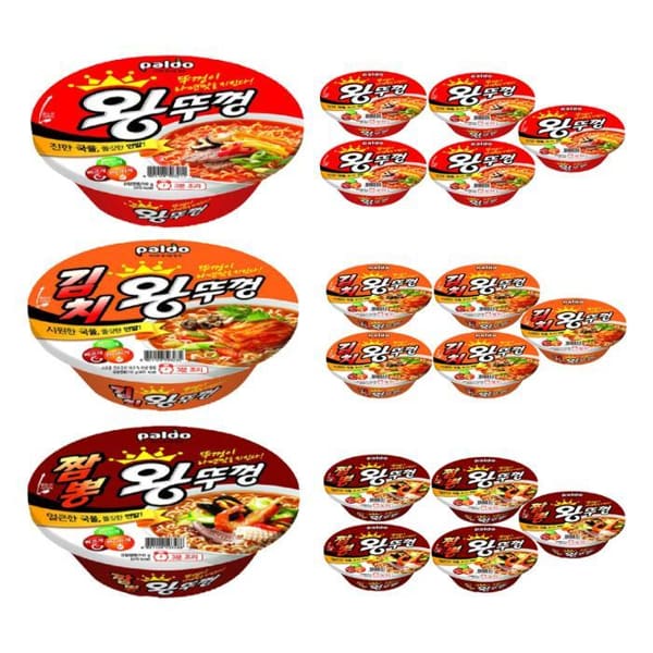 팔도 <b>왕뚜껑</b>6개 + 김치6개 + 짬뽕6개
