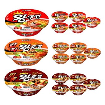 팔도 <b>왕뚜껑</b>6개 + 김치6개 + 짬뽕6개