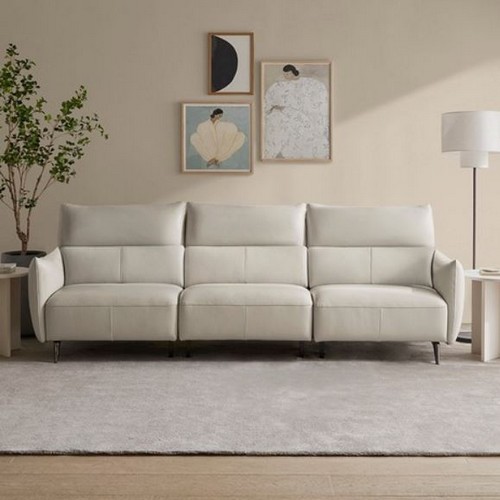 루체 천연가죽 소파 4인용