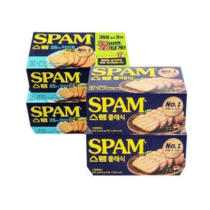 CJ제일제당 스팸 클래식 300g 6개 + 스팸 25% 라이트 300g 6개