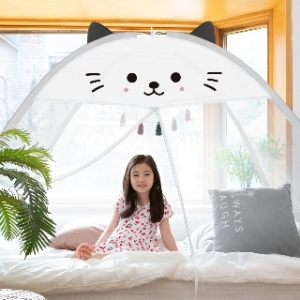 1초완성 원터치 모기장 텐트 아기 침대 사각