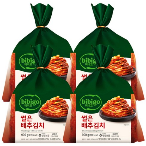 CJ제일제당 비비고 썰은 배추김치 900g (4개)