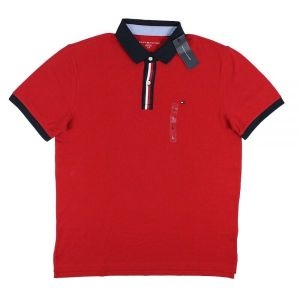 남성 클래식핏 네이비 트림 라이프스타 폴로 셔츠 레드 78J9646-600 Tommy Hilfiger