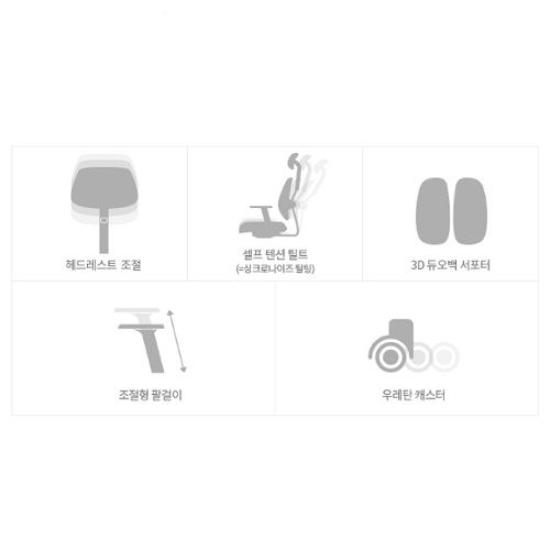 듀오백 D2500G-DASL 인조가죽 사무용 컴퓨터 책상 의자_이미지