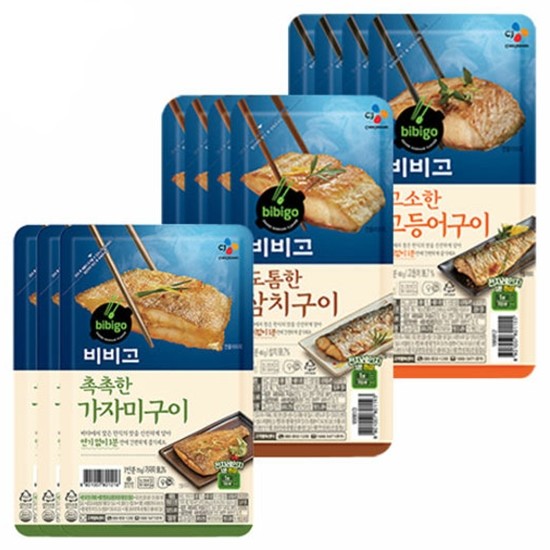 CJ제일제당 비비고 고등어구이 60g x 4개 + 삼치구이 60g x 4개 + 가자미구이 70g x 3개 상품이미지