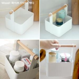 하코야 화이트STEEL Wood 캐디/미니 툴박스/철재