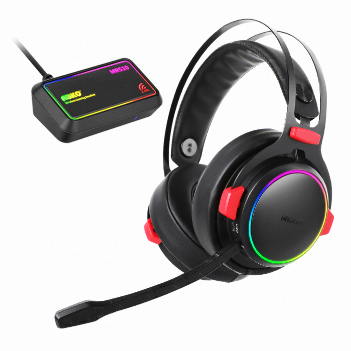 앱코 HACKER MR510 무선 가상 7.1채널 RGB 노이즈캔슬링 마이크 게이밍 헤드셋_이미지
