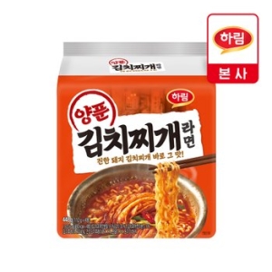 하림 양푼 김치찌개 라면 112g (4개)_이미지