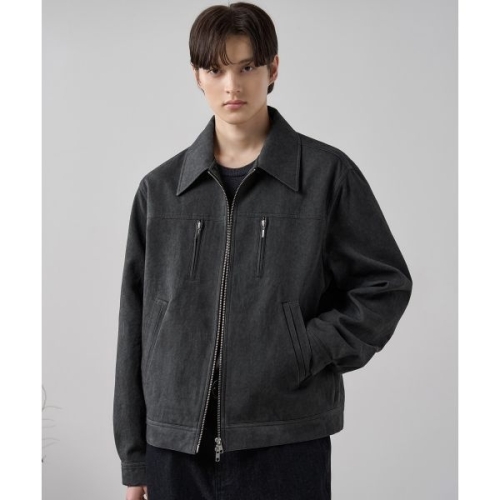 드로우핏 DRAW FIT 페이드 다잉 코튼 블루종 자켓 CHARCOAL DFJK5107CC 151404