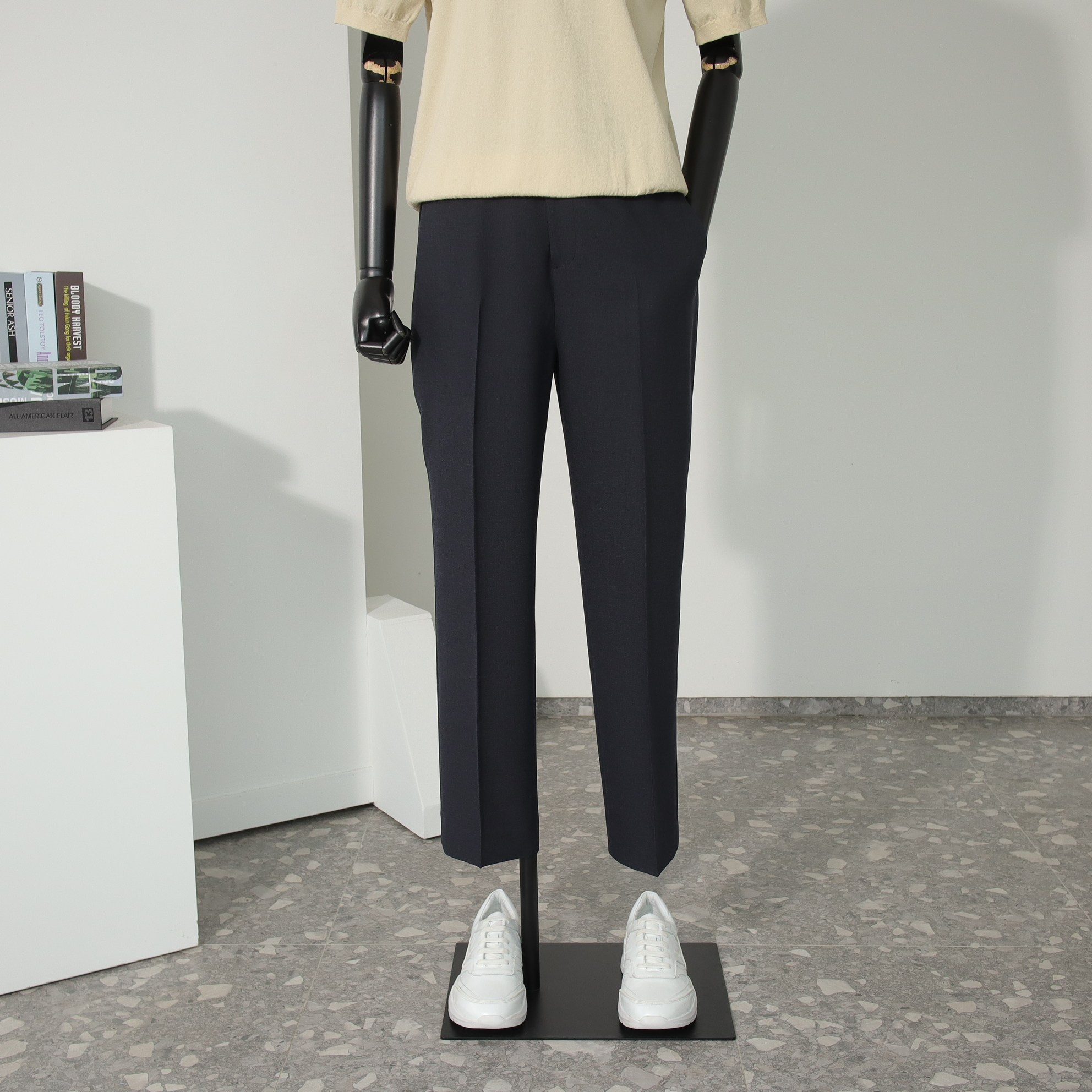 LLS27502DN SLIM-FIT PANTS 히든 밴딩 슬랙스 다크네이비 78