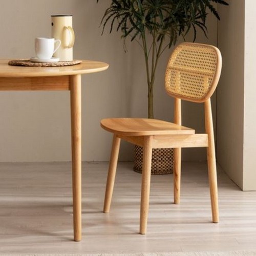 토니 라탄 기본형 원목 식탁의자 1인용
