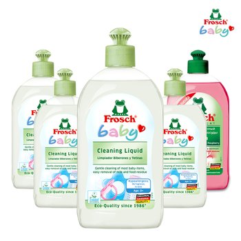 프로쉬 베이비 젖병세정제 500ml 4개 + 라즈베리 주방세제 500ml 1개