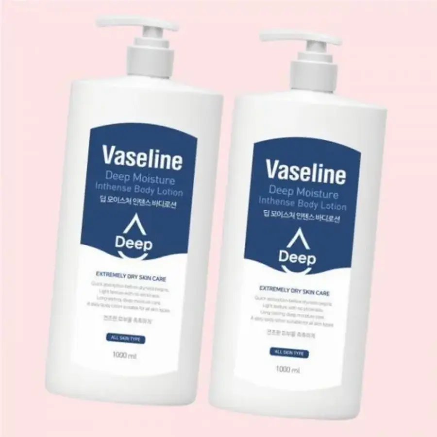 유니레버 바세린 딥 모이스처 인텐스 고보습 대용량 바디로션 1000ml (2개)