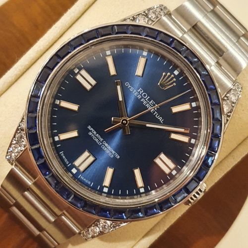 롤렉스 에베레스트 오이스터 퍼페츄얼 39mm 탱버클 러버밴드 REF 114300