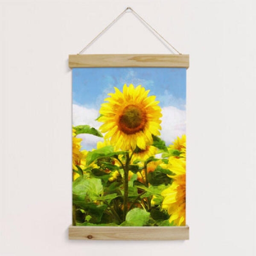 꾸밈 th233-우드스크롤_40CmX60Cm-해바라기꽃그림5