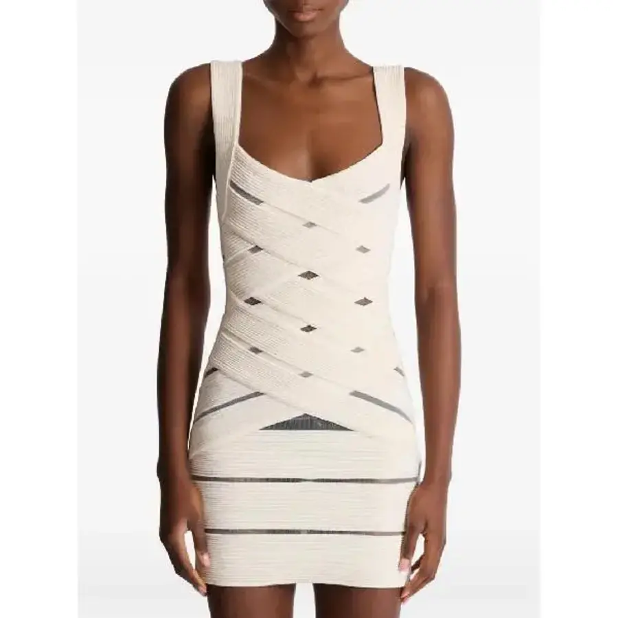 발망 민소매 미니 드레스 GF0R2369KJ84 T