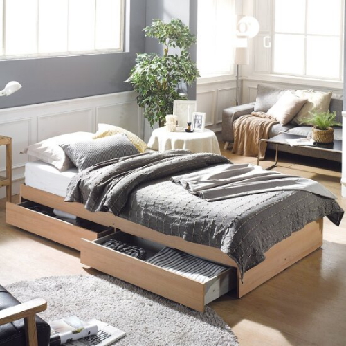 피콜로 2단 서랍형 수납 침대 S