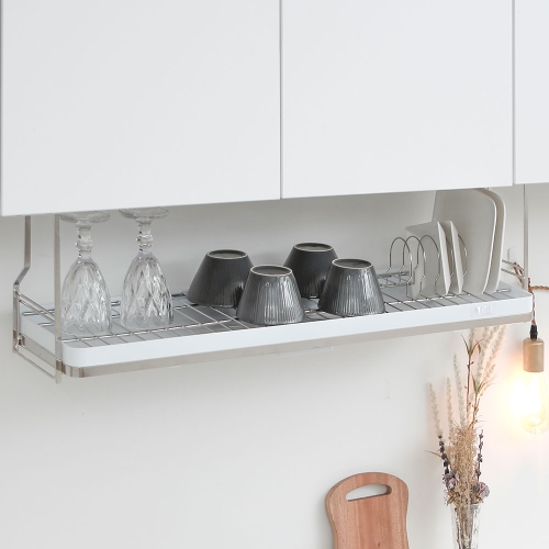 한샘 부착식 식기건조대 900 설거지 그릇 컵 건조대 싱크대 싱크 선반_이미지