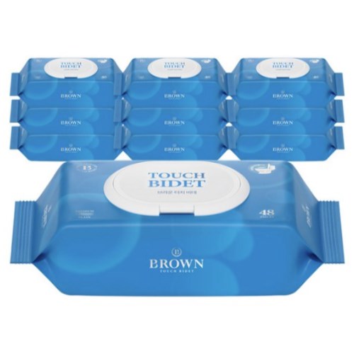 터치 비데 화장실용 물티슈 캡형 48매