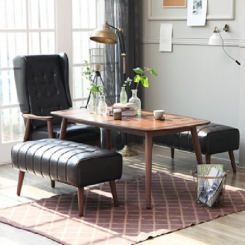 베스트리빙 피렌체 카페 테이블 1600 (오토반의자2개+윙소파1개)_이미지