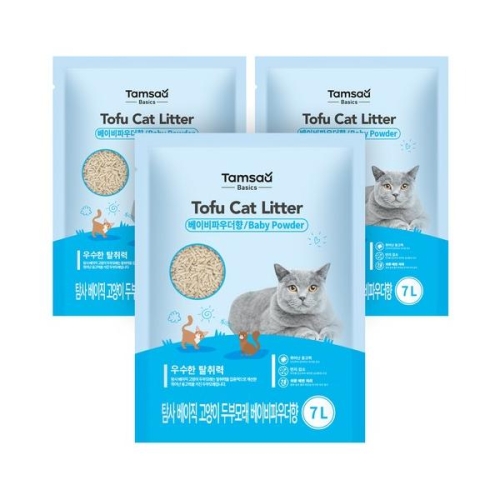 탐사 베이직 고양이 두부모래 베이비파우더 2.8kg (3개)_이미지