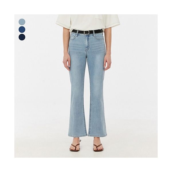 닉스 여 저온스 D톤 RAW MICE 워싱 12인밴딩 크롭 플레어 24년 FNBMCDF520M 1196473_이미지