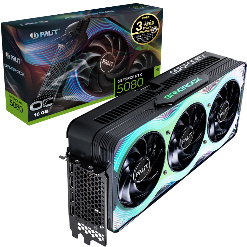 PALIT 지포스 RTX 5080 GAMEROCK OC D7 16GB 이엠텍