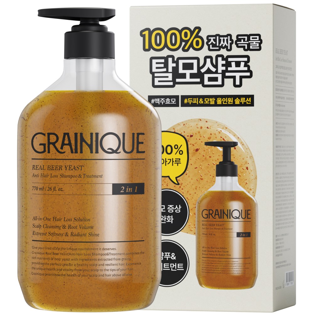 그레이니크 리얼 맥주효모 탈모 샴푸 앤 트리트먼트 770ml (2개)_이미지
