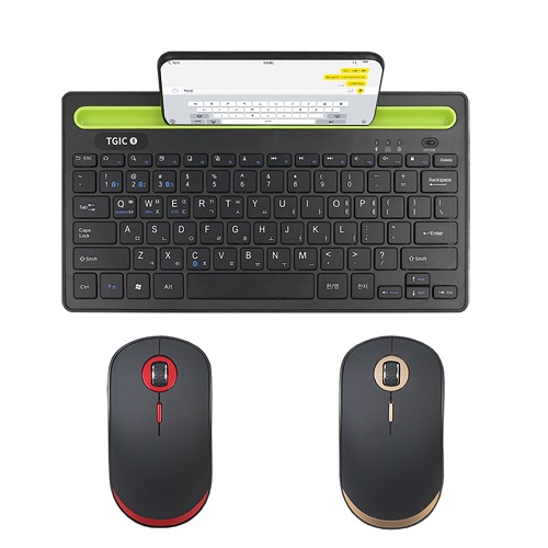 TGIC TGC-BK380 + BT102 블루투스 키보드 마우스 세트 (레드)_이미지