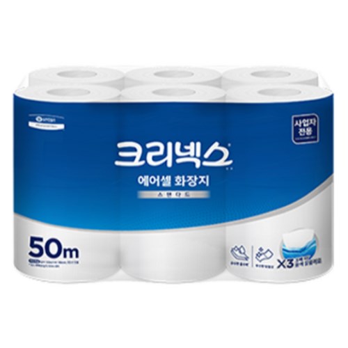 크리넥스 에어셀 화장지 스탠다드 50m (12롤) (6팩)_이미지