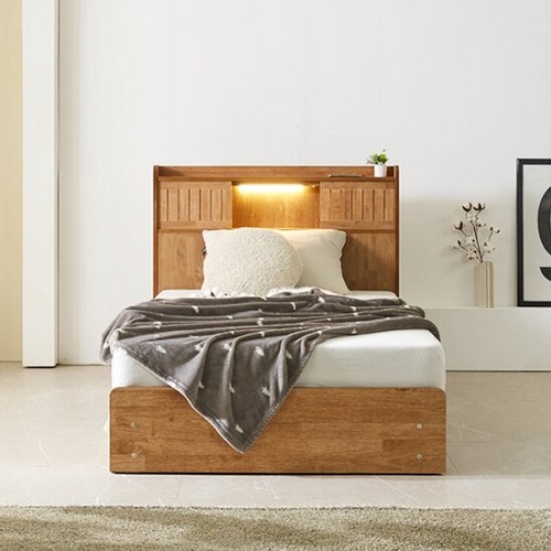 지베스 포시타노 원목 수납서랍 LED침대 SS (매트별도)_이미지