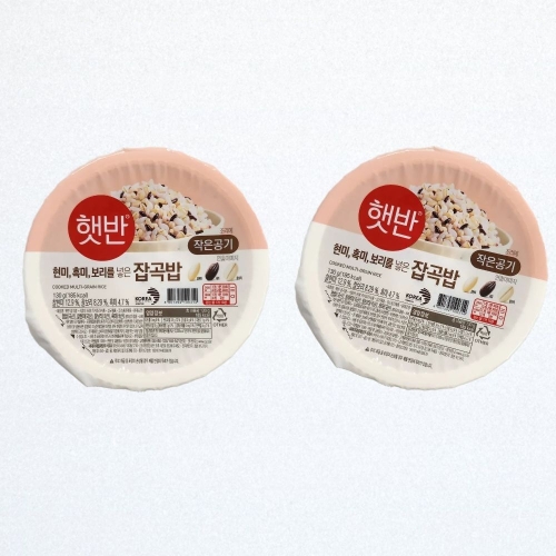 CJ제일제당 햇반 현미 흑미 보리를 넣은 잡곡밥 130g (30개)