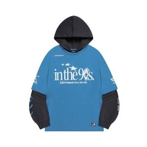  오드스튜디오 ODDSTUDIO 인 더 나인티스 후드 레이어드 롱 슬리브 VINTAGE BLUE CHARCOAL OO5무르 MURT10