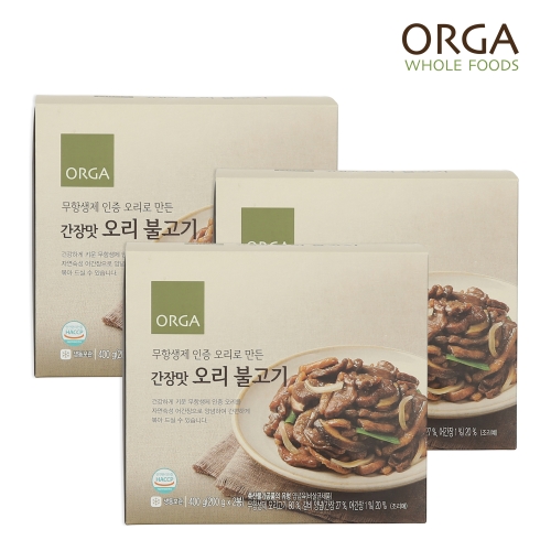 올가홀푸드 ORGA 간장맛 오리 불고기 400g (3개)