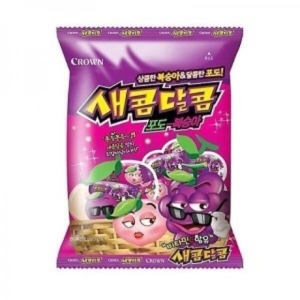 크라운제과 새콤달콤 포도 복숭아 200g (1개)_이미지