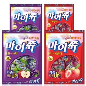 크라운제과 마이쮸 대용량 포도 사과 284g 4봉 마이쭈_이미지