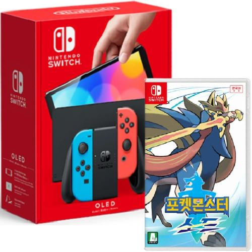 Nintendo 닌텐도 스위치 OLED 1인용 게임 패키지 (포켓몬스터 소드)