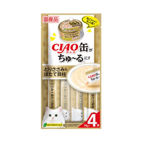 이나바 캣 챠오캔 츄르 닭가슴살&가리비 관자 SC-356 56g (12g x 4p) (1개)_이미지
