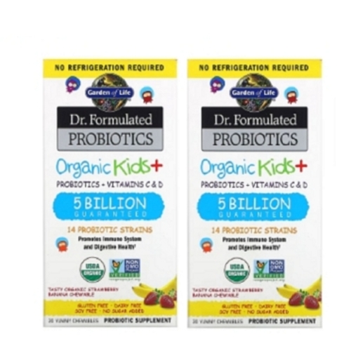 에이치브이엘 가든오브라이프 Dr. Formulated 프로바이오틱스 키즈 50억 딸기 바나나 30정 (2개)