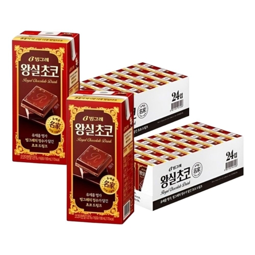 빙그레 왕실초코우유 190ml (48개)_이미지